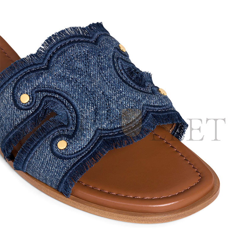 Ce**e marina fringed mule in denim 362675022c.07bl